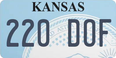 KS license plate 220DOF