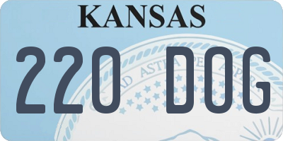 KS license plate 220DOG