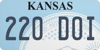 KS license plate 220DOI