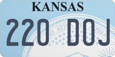 KS license plate 220DOJ
