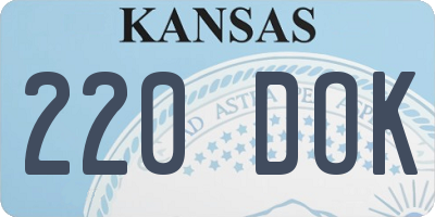 KS license plate 220DOK