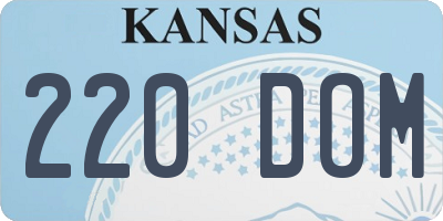 KS license plate 220DOM