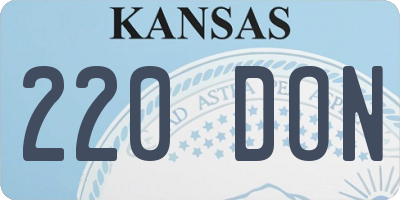 KS license plate 220DON