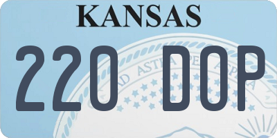 KS license plate 220DOP