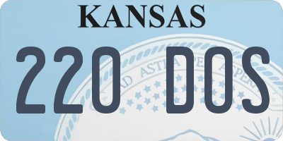 KS license plate 220DOS