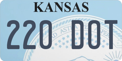 KS license plate 220DOT