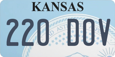 KS license plate 220DOV