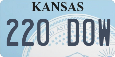 KS license plate 220DOW