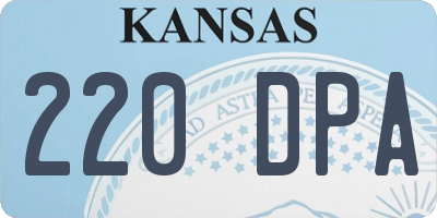 KS license plate 220DPA