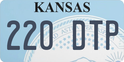 KS license plate 220DTP