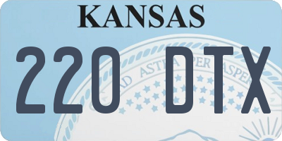 KS license plate 220DTX