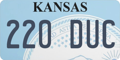 KS license plate 220DUC