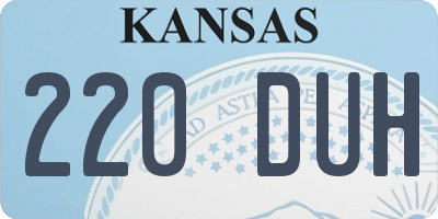 KS license plate 220DUH