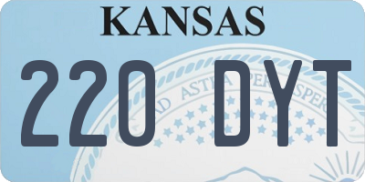 KS license plate 220DYT