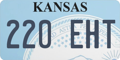 KS license plate 220EHT