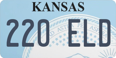 KS license plate 220ELD