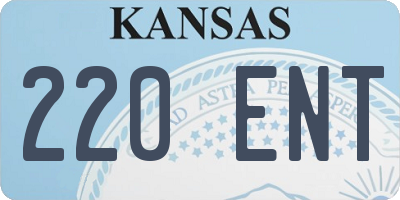 KS license plate 220ENT