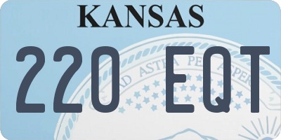 KS license plate 220EQT