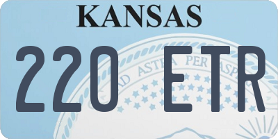KS license plate 220ETR