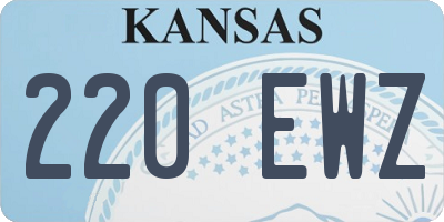 KS license plate 220EWZ