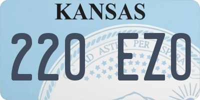 KS license plate 220EZO