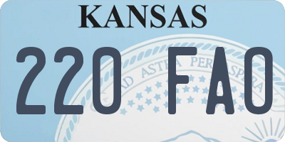 KS license plate 220FAO