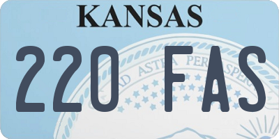KS license plate 220FAS