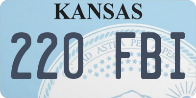 KS license plate 220FBI