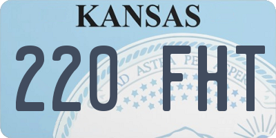 KS license plate 220FHT