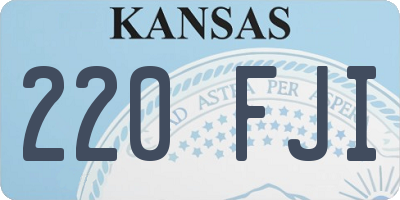 KS license plate 220FJI