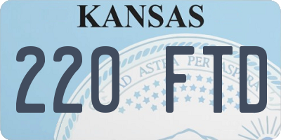 KS license plate 220FTD