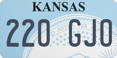 KS license plate 220GJO