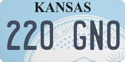 KS license plate 220GNO