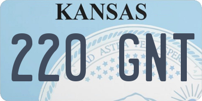 KS license plate 220GNT