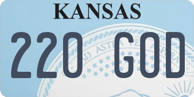 KS license plate 220GOD