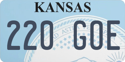 KS license plate 220GOE