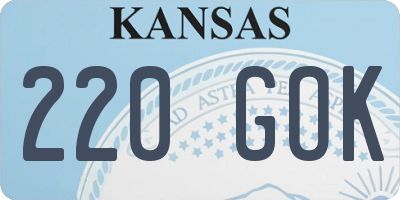 KS license plate 220GOK
