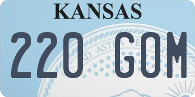 KS license plate 220GOM