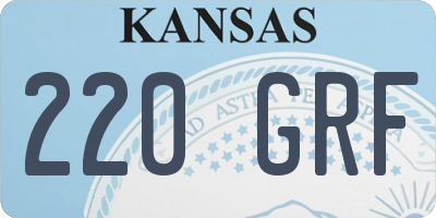KS license plate 220GRF