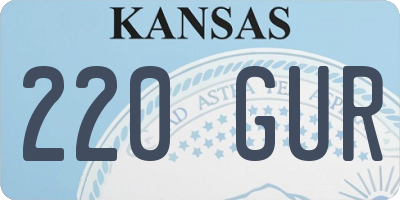 KS license plate 220GUR