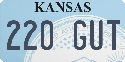 KS license plate 220GUT