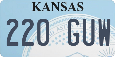 KS license plate 220GUW