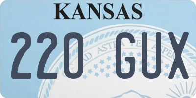 KS license plate 220GUX