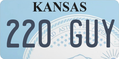 KS license plate 220GUY