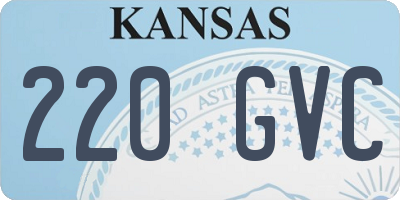 KS license plate 220GVC