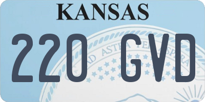 KS license plate 220GVD