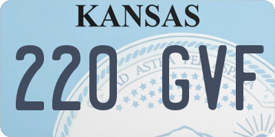 KS license plate 220GVF