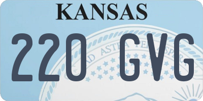 KS license plate 220GVG