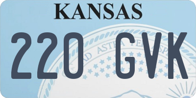 KS license plate 220GVK