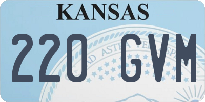 KS license plate 220GVM